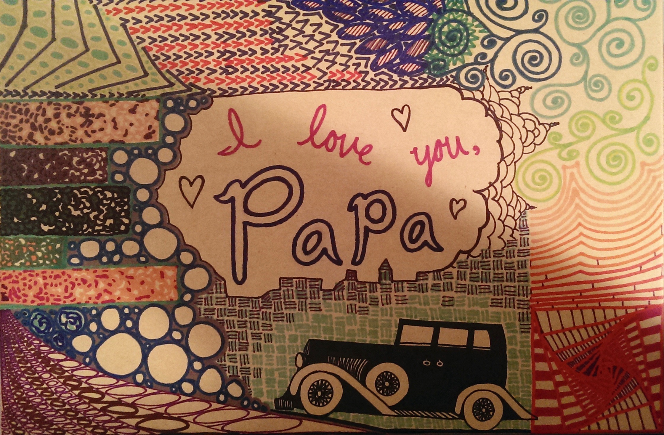 Papa sharpie decorated box cover