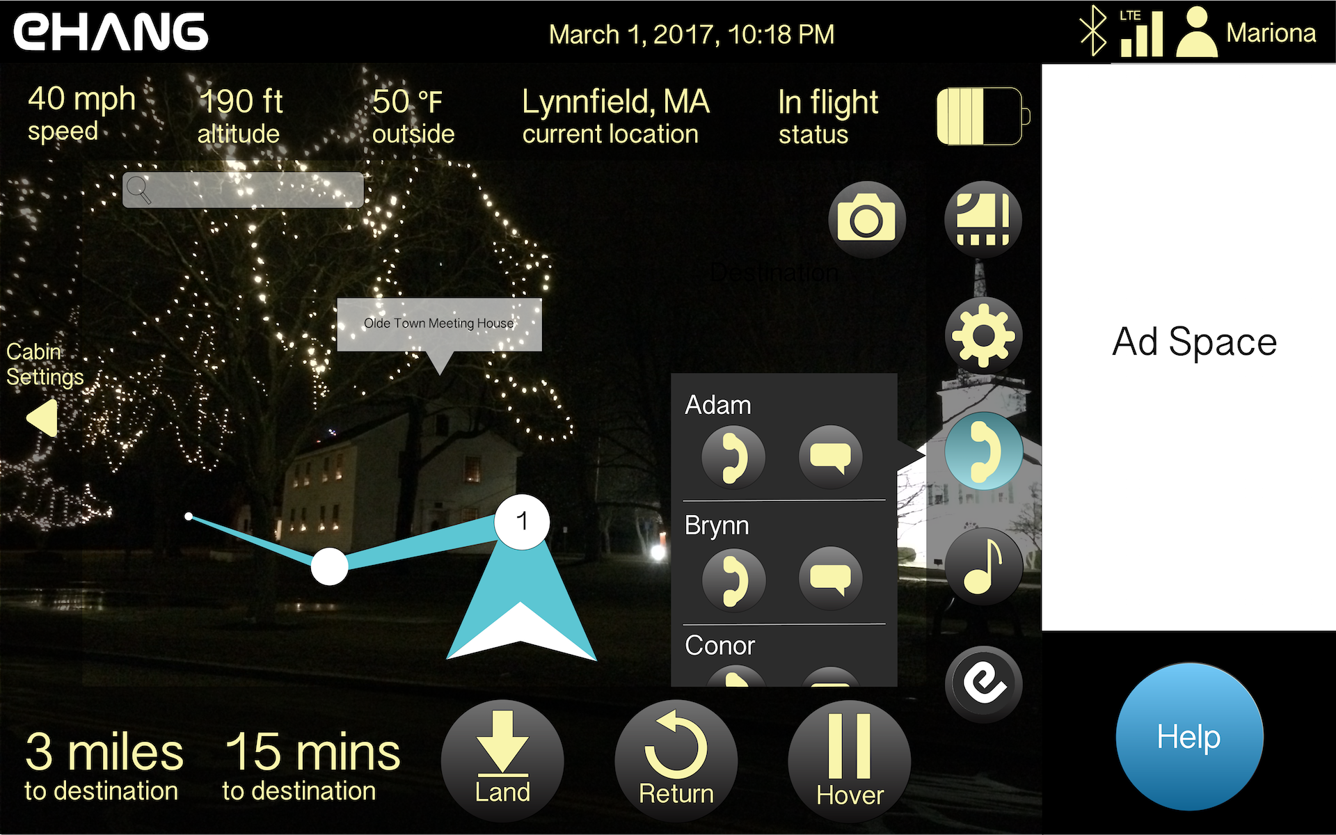 EHANG night mode