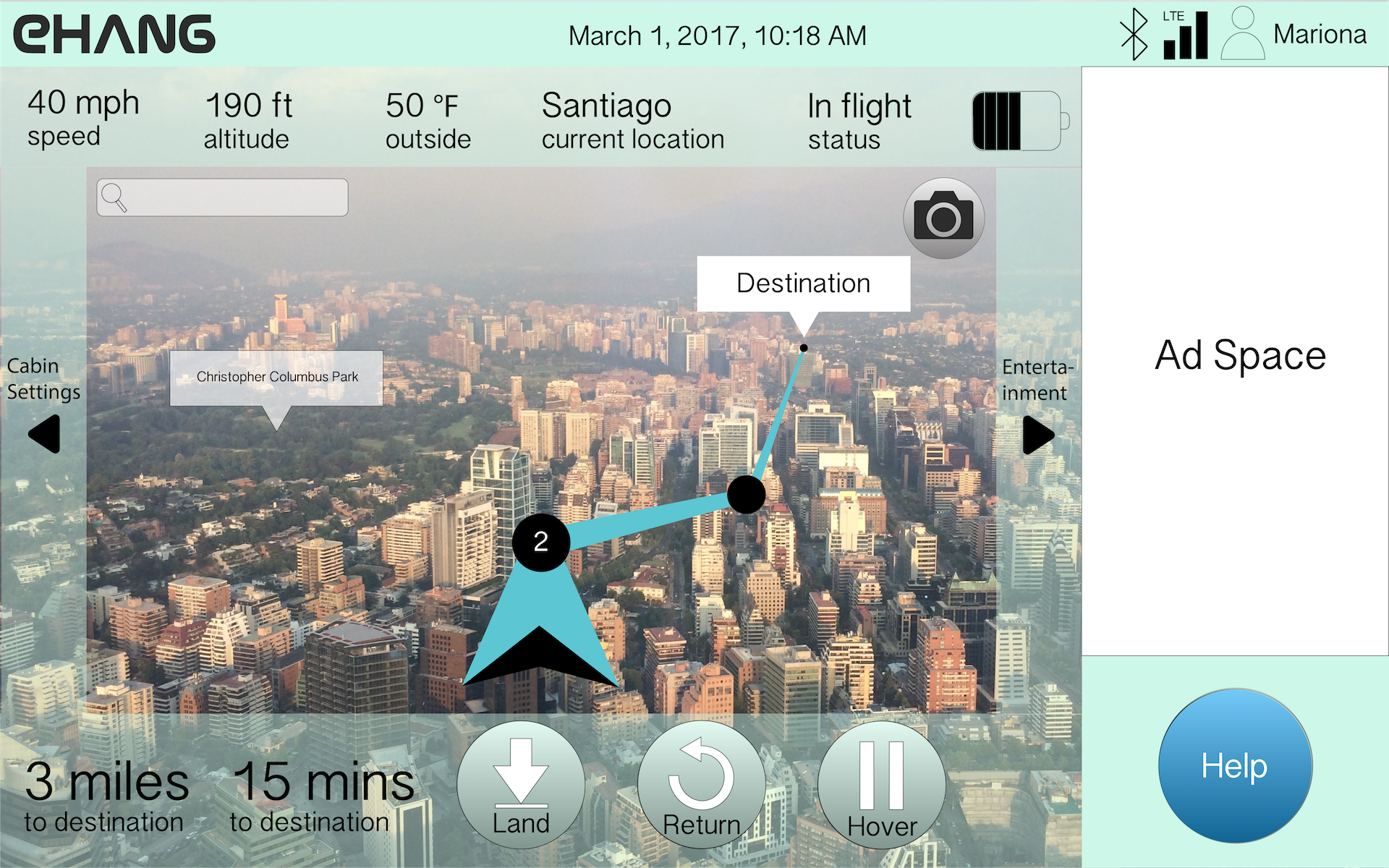 EHANG in flight