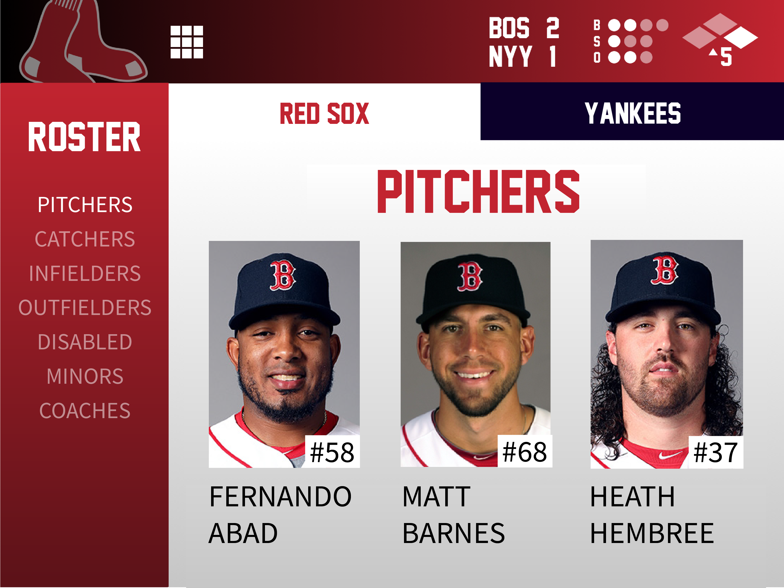 Red Sox Roster Screen