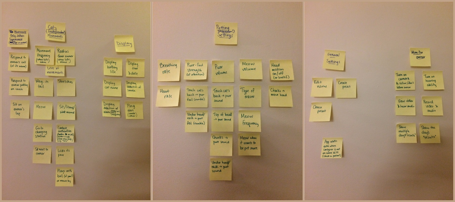 JustoCat sticky note affinity diagram