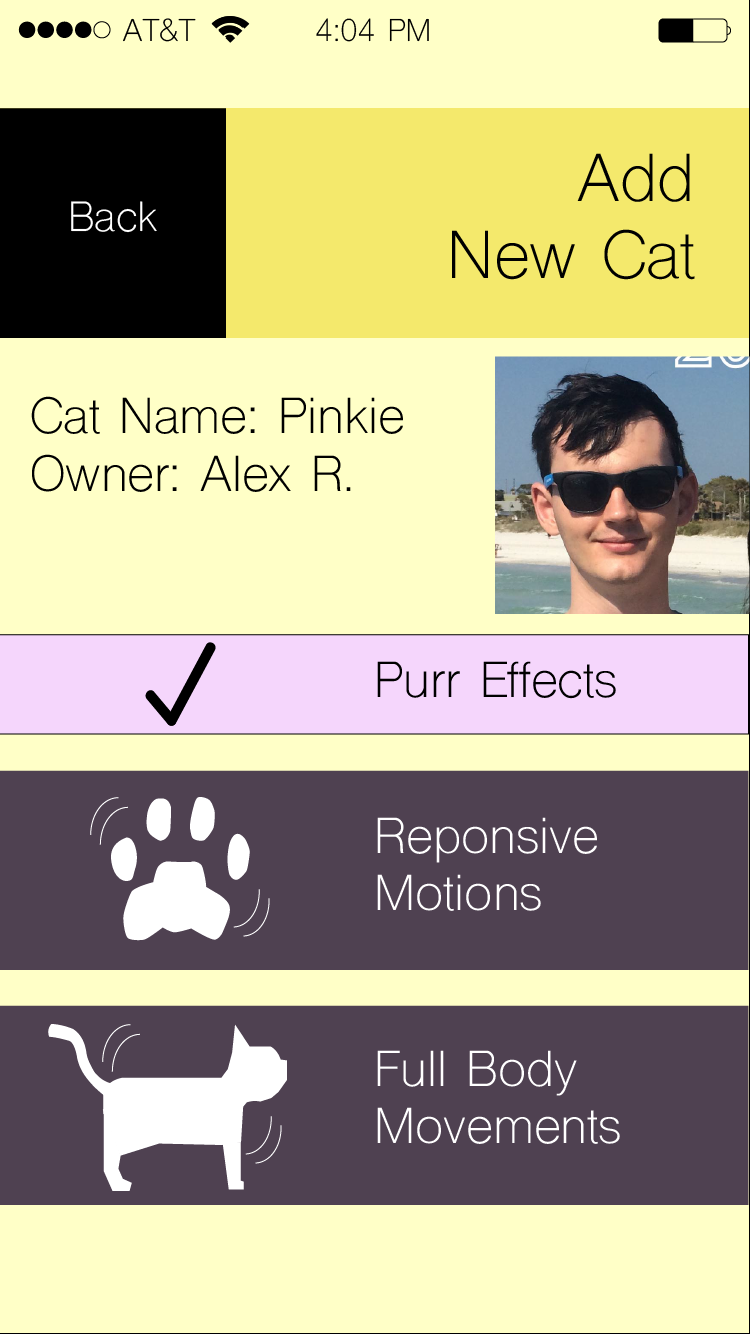 JustoCat add new cat screen