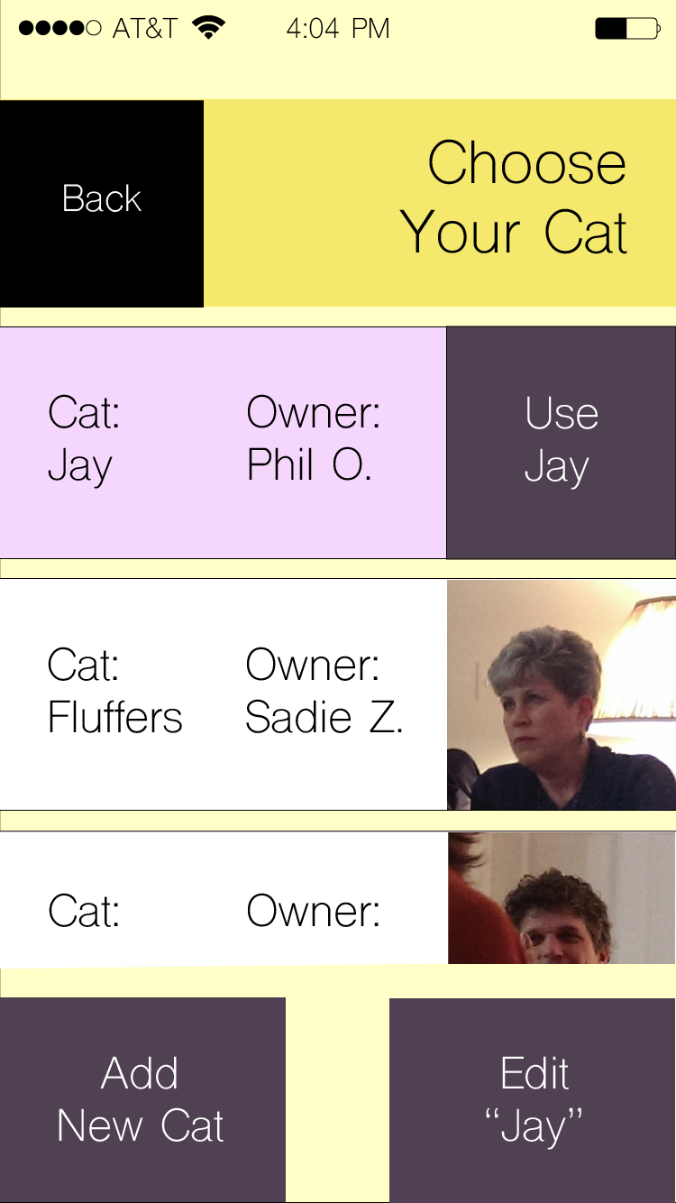 JustoCat choose cat screen