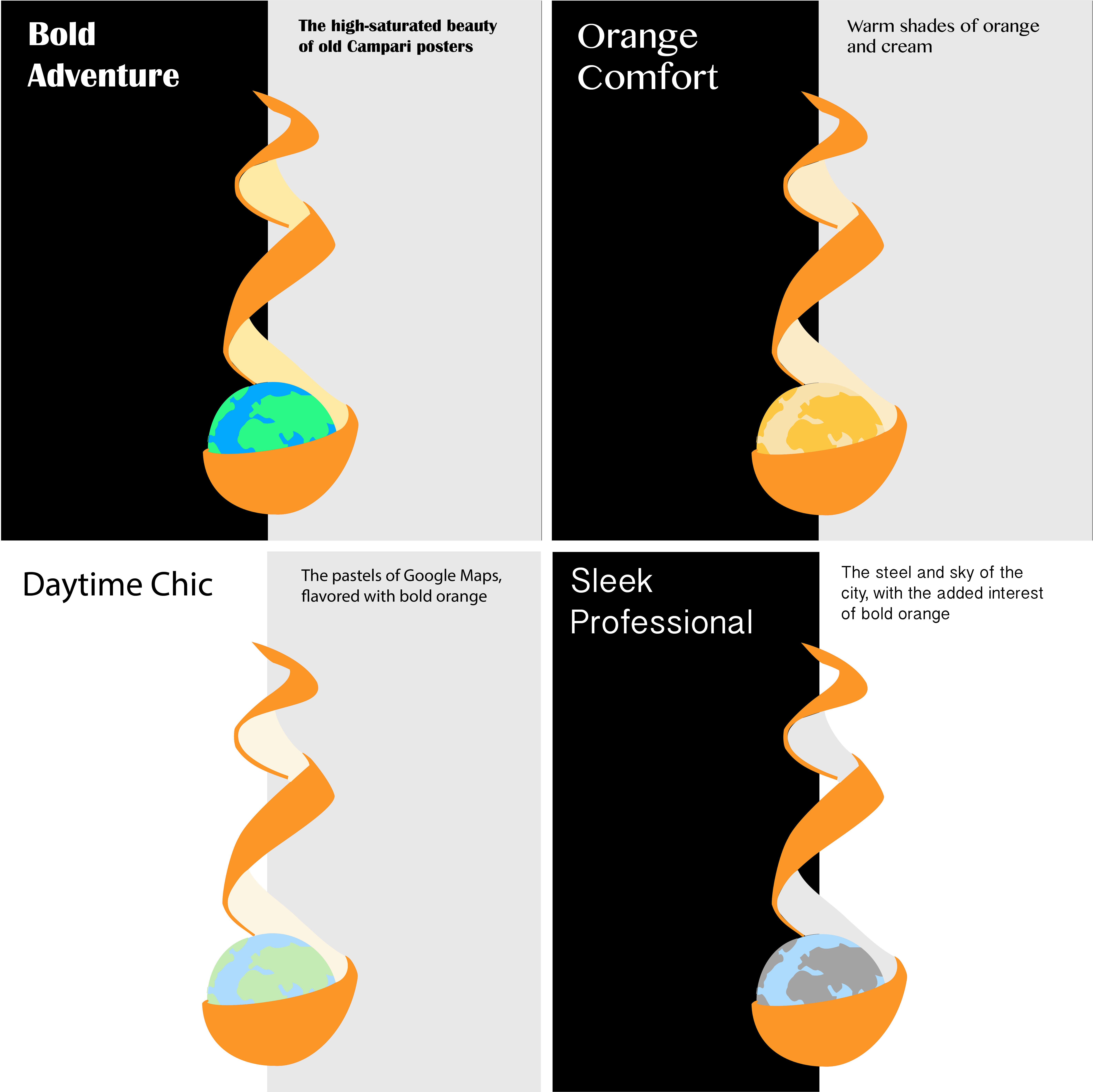 Four color schemes for logo