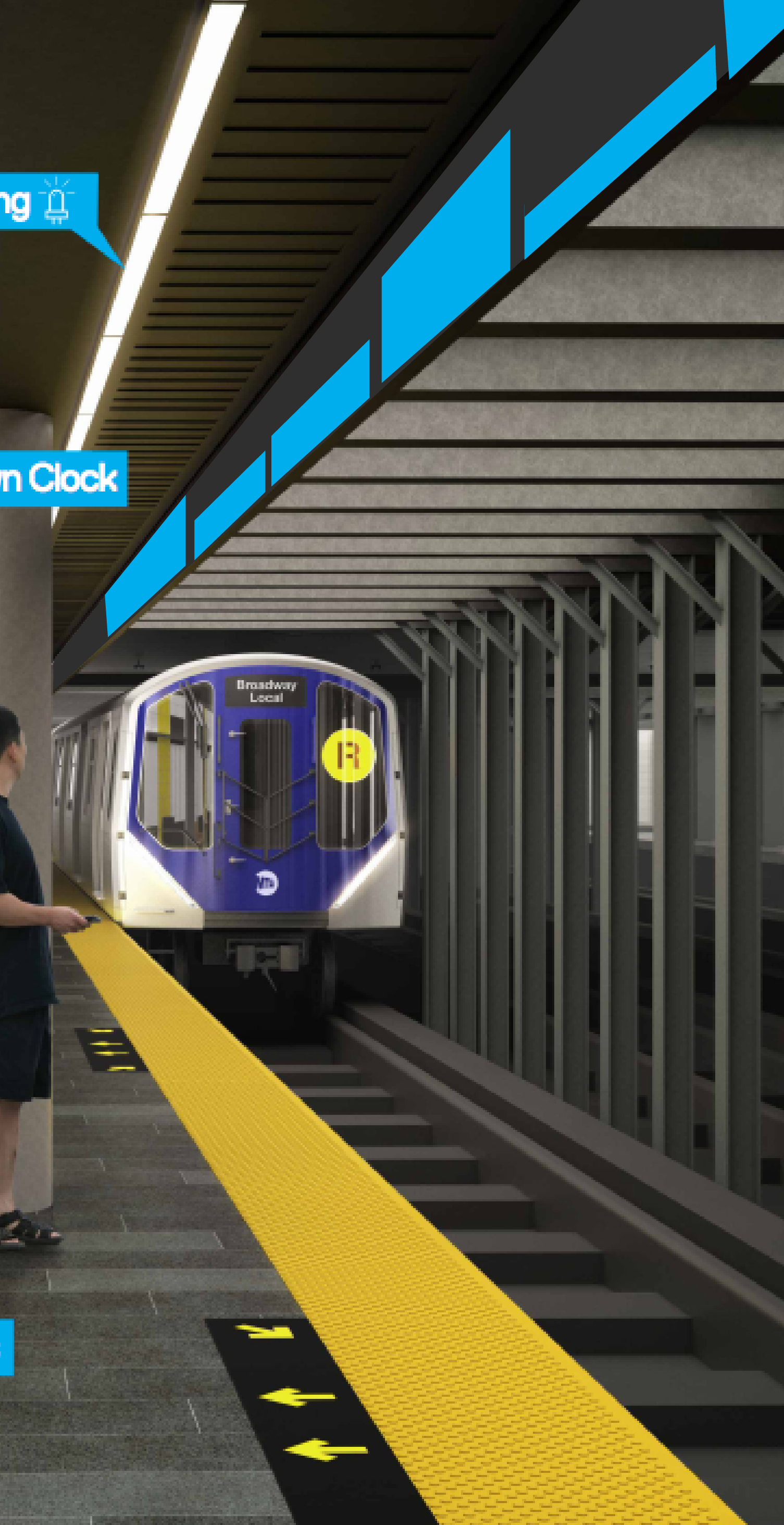 Train crowding dispay above platform